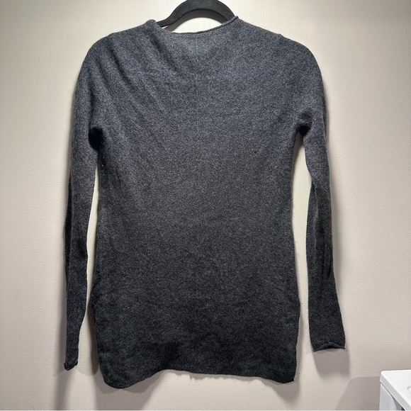 M MAGASCHONI 100% Cashmere Sweater Gray XS Tunic High Low Loose Fit V-Neck EUC - Picture 6 of 16